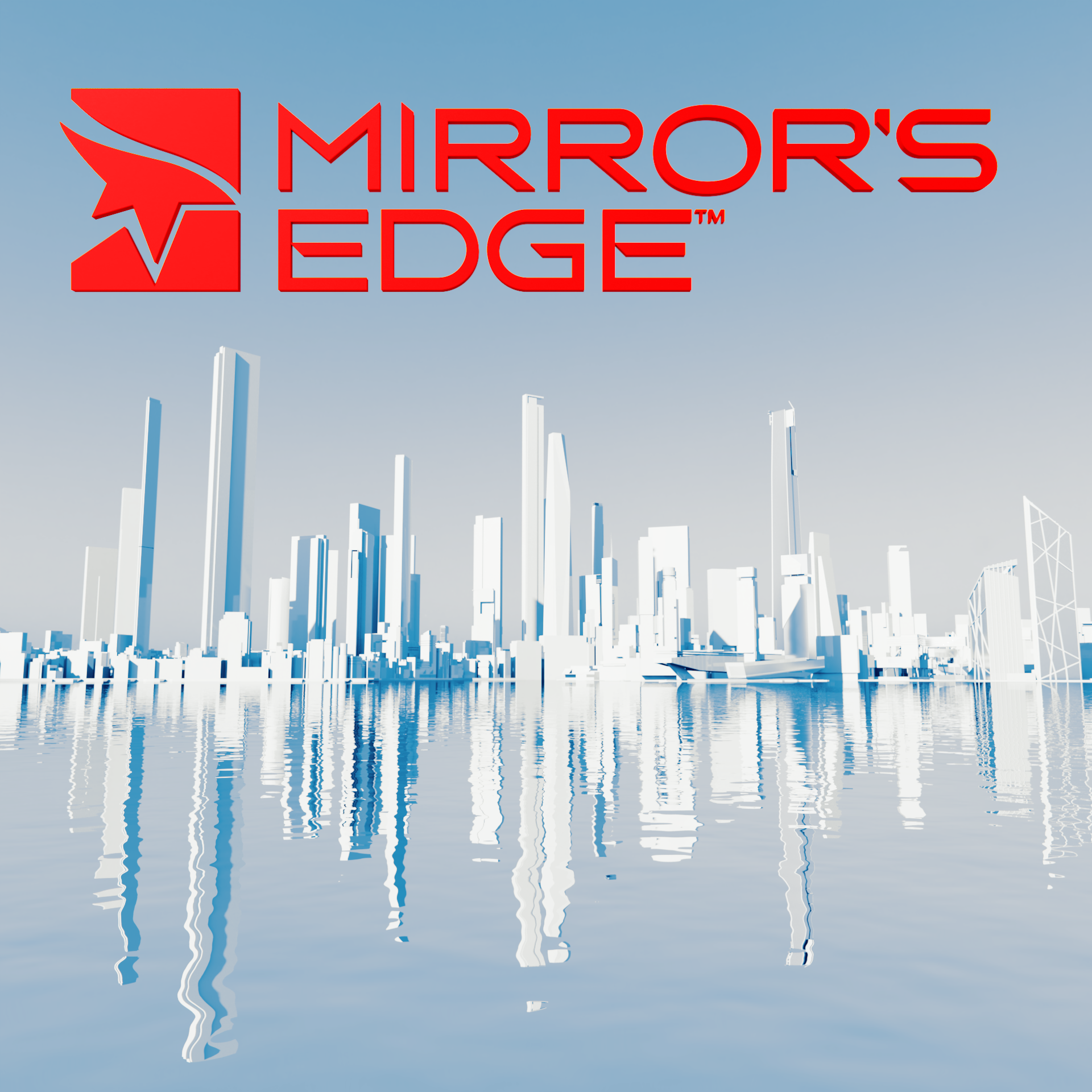 My own render of the Mirror's Edge: Catalyst world in the style of Mirror's Edge's menu screen.